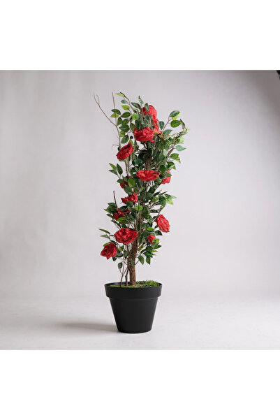 ERHAN FLOWERS Yapay Agaç 140 Cm Kırmızı Gül Agacı