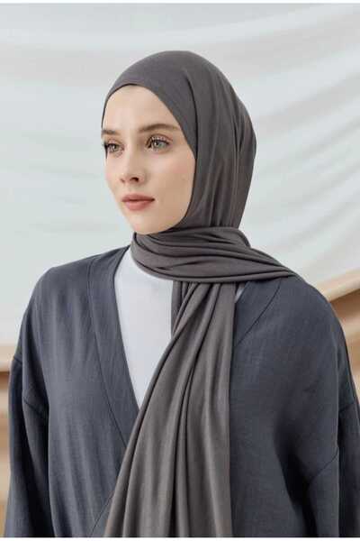 Modakaşmir Koyu Gri Renk Penye Şal