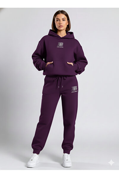 NİCE Жіночий трикотажний комплект з капюшоном, внутрішня частина з бавовни, преміум-клас, спортивний костюм - комплект штанів і кофти