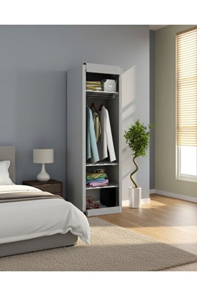 Reyo Prado Slim Fit Varyant Çelik Profilli Bez Dolap Gri