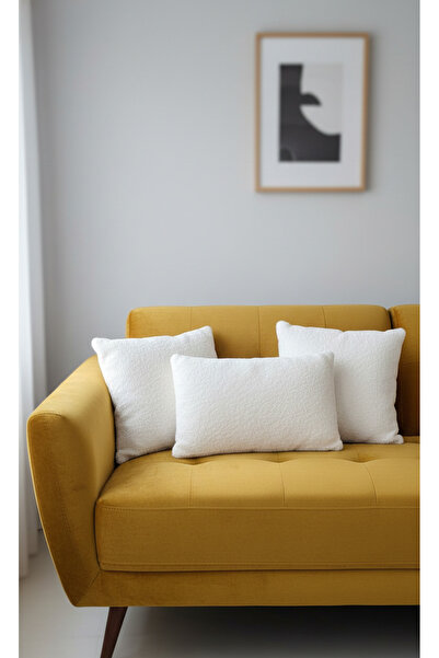 oneplise Set pătrat de 3 piese pernă / pernă Ecru pe 2 fețe / 1 Ecru mediu (4...