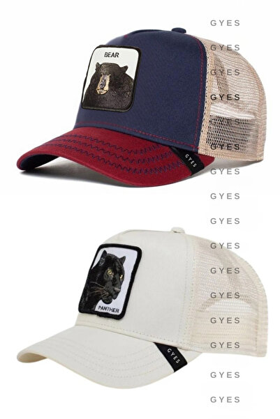 GYES Spor Hayvan Figürlü Şapka Unisex 2'li Takım Arkadan Ayarlanabilir