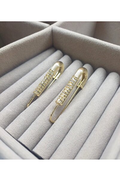 BEBİ BİJUTERİ ZİKON TAŞLI ÇENGELLİ İĞNE KÜPE ÇİFT BÜYÜK BOY 4,5 CM