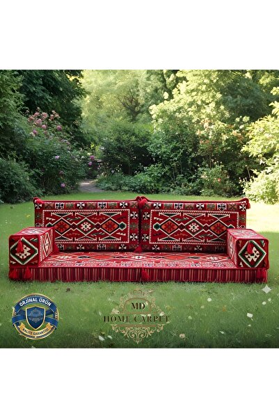 mdhomecarpet Anadolu Desenli Şark Köşesi Yer Minderi Takımı – Otantik ve Konf...