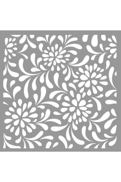 Artikel Damla Çiçek Desen Stencil Boyama şablonu 30x30 cm, Duvar Stencil, Fay...