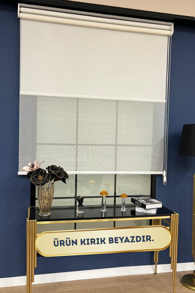 VOLPER MEKANİK VOLPER Vp1600 Yatay Çizgili Çift Mekanizmalı Tül Ve Stor Perde...