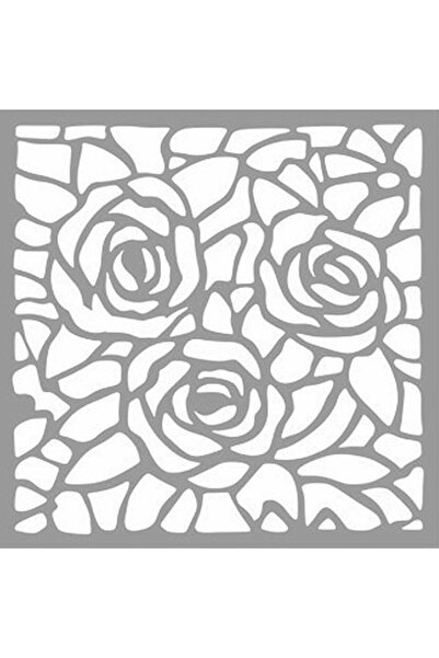 Artikel Güllü Vitray Stencil Boyama şablonu 30x30 cm, Duvar Stencil, Fayans S...