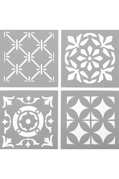 Artikel Dörtlü Karo 2 Stencil Boyama şablonu 30x30 cm, Duvar Stencil, Fayans ...
