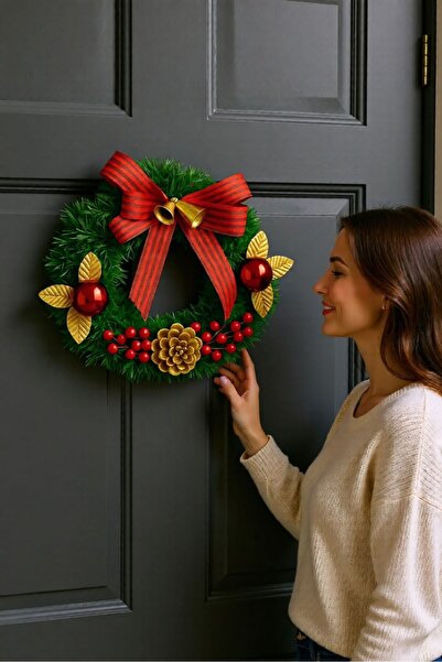 Leva House Yılbaşı Kapı Süsü Plastik i 24 Cm