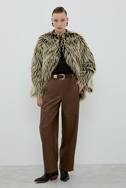 Roman Bisiklet Yaka Kürk Kap Kahve K2616307_005