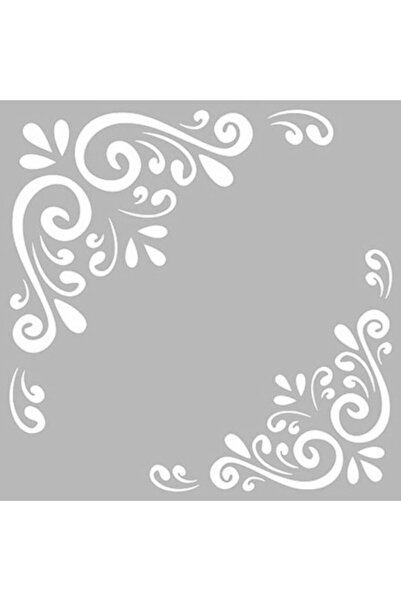 Artikel Köşe Damask Stencil Boyama şablonu 30x30 cm, Duvar Stencil, Fayans St...