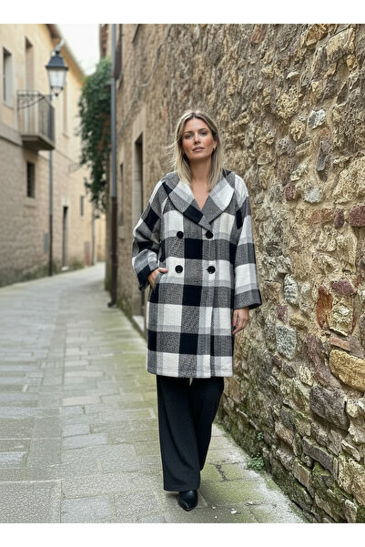 SARE ERKMEN Coat 50% Wool Blend Std Size 38-46 Cashmere-Boucle Fabric