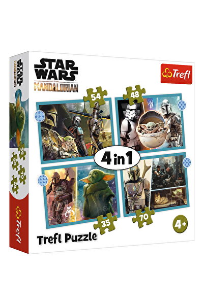 Trefl PUZZLE 4 ÎN 1 STAR WARS MANDALORIANUL