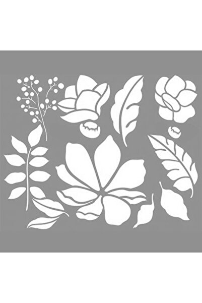 Artikel Bitki Kolaj Stencil Boyama şablonu 30x30 cm, Duvar Stencil, Fayans St...