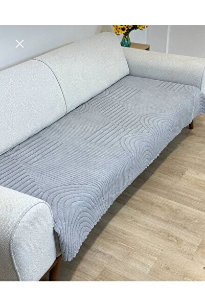seltenet Kaymaz Taban Süngerli WELSOFT 3 kişlik Koltuk - Çekyat Örtüsü 100x210 GRİ rengi