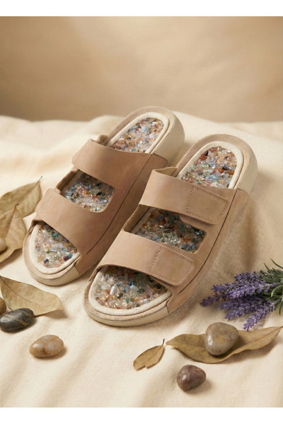 STONYX Doğal (mineral) Taşlı Refleksoloji Etkili Terlik