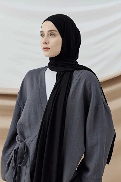 Modakaşmir Aminenesil Mk Combed Cotton Shawl Black Color