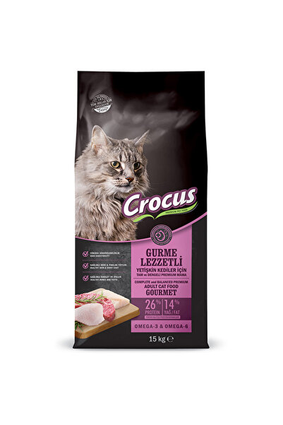 Crocus Adult Gourmet Tavuklu Renkli Taneli Yetişkin Kedi Maması 15 Kg