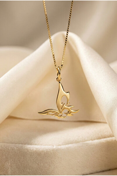 sevy jewelry Tribal Model Kelebek Kolye, Tribal Model Butterfly Necklace, Gold