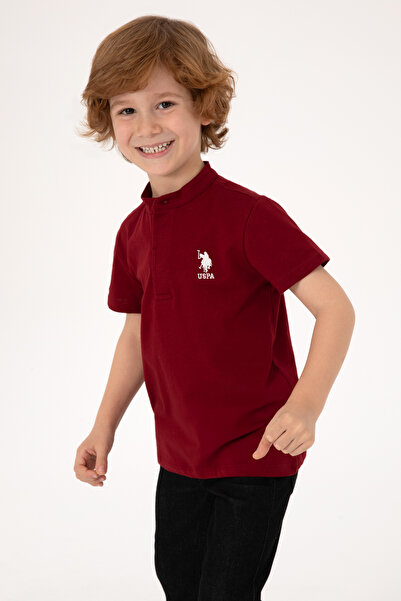 U.S. Polo Assn. تي شيرت للأولاد برقبة دائرية باللون العنابي 50314940-VR014