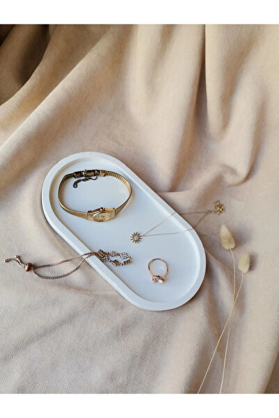 Genel Markalar Dekoratif Beton Oval Sunumluk Takı Tabağı, Yağdanlık, Saksılık, Mumluk, Tütsülük