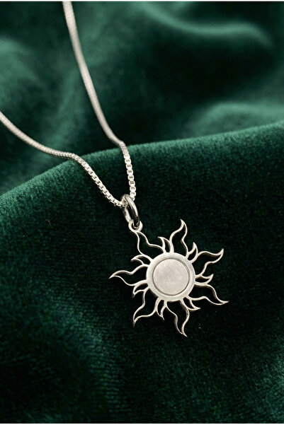 sevy jewelry Güneş Gümüş Kolye, Sun Silver Necklace, Silver
