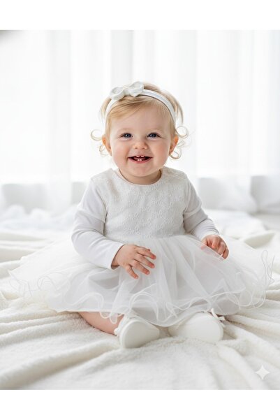 Petite Ponpon Baby Yenidoğan Bebek Mevlüt Elbisesi Prenses Elbise Dantelli Gelinlik Bebek Hediyelik 0-6 Ay