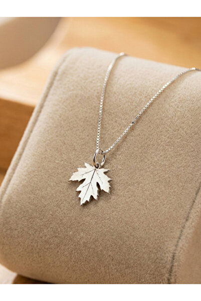 sevy jewelry Çınar Yaprağı Kolye, Leaf Kolye, Silver