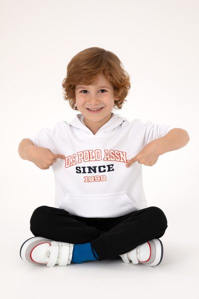 U.S. Polo Assn. Hanorac alb pentru băiat tricou 50313842-VR013