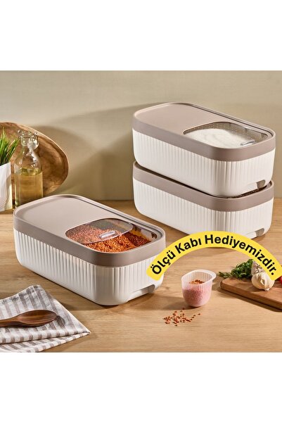 VİALEX Storemate 7.5 Lt Multi-Purpose Grain Food Legumes Dry Food Box Wheeled...