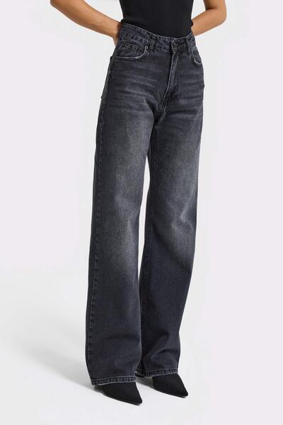 it's basic Doris Smoked Color pentru damă, cu talie înaltă, 100% denim de bumbac