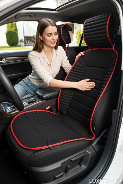 Cartex Възглавница за столче за кола ЧЕРНО-ЧЕРВЕНА