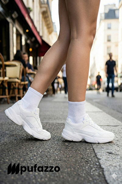 PUFAZZO Women's Short Tube Sports Socks Set of 6 - Natural Cotton, Stitch-Free , Tennis, College, White Sports Socks