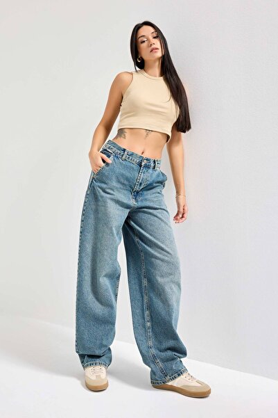 it's basic Γυναικείο τζιν παντελόνι σε χρώμα Juniper 17s5-31 Skater Fit Loose Cut