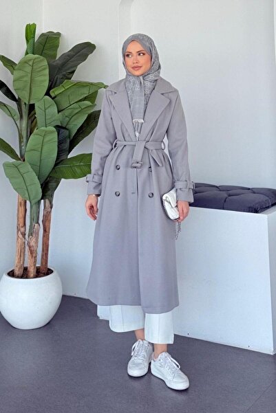 Şulemoda Giyim Dual Kaşe Kaban Gray