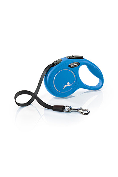 Flexi New Classic Ribbon Automatic Dog Walking Leash 3 Mt Tr-Blue-Xsmall