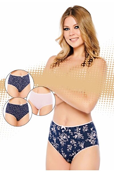 Belinay 3505 Γυναικεία εσώρουχα με ψηλόμεσο μοτίβο 4 τεμαχίων XL