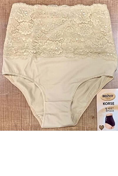 Belinay 0245 Chiloți corset cu talie înaltă din dantelă pentru femei Ten M