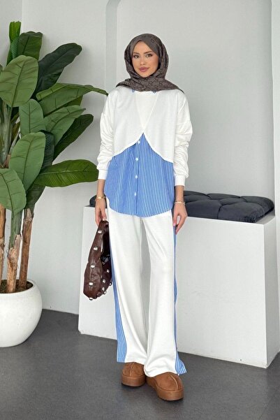 Şulemoda Giyim طقم قميص سانكاك أبيض