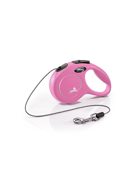 Flexi New Classic Rope Automatic Dog Walking Leash Tr-Small-Pink-5 Mt