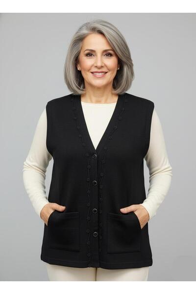 Mutlu City Дамски пуловер с плътен плат за жени на средна възраст и по-възрастни 1140