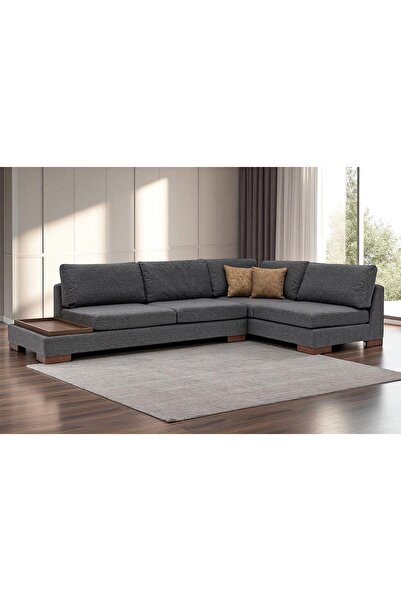 Vivense TULİP KETEN KÖŞE KOLTUK, ANTRASİT, SAĞ KÖŞE