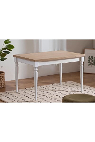 Vivense VERA ÇİZİLMEZ AÇILIR MUTFAK MASASI, MEŞE, BEYAZ, 70X110