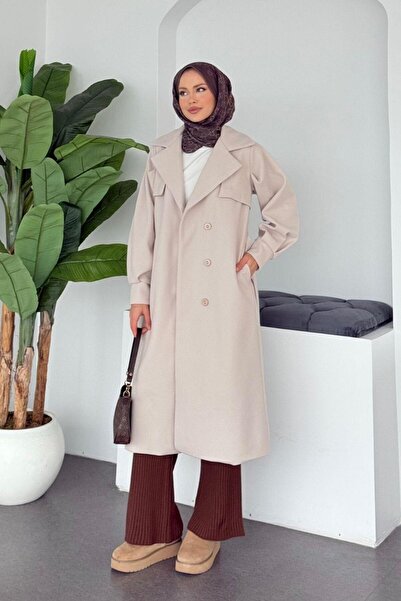 Şulemoda Giyim Rota Kaşe Coat Cream