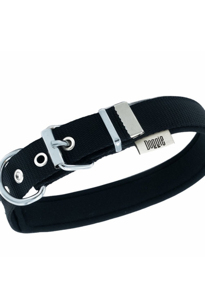 Doggie Comfort Woven Bone Dog Collar Tr-Large-Black-3X47-55 cm