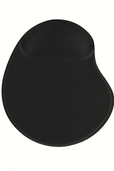 usin Oval Black Patternless Non-Slip Base Computer Notebook Mouse Pad with Wrist Support -Mausa Pad