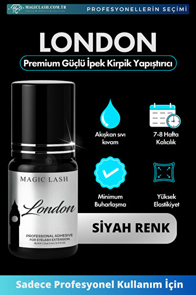 Magic Lash Premium Güçlü Ipek Kirpik Yapıştırıcı London 1-2 Saniye 8 Hafta Kalıcılık