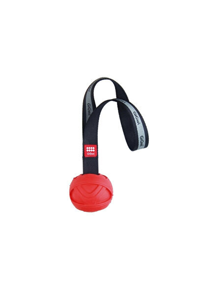 Gigwi كرة تدريب مطاطية للكلاب مع حامل TR-أحمر/أسود-17 سم