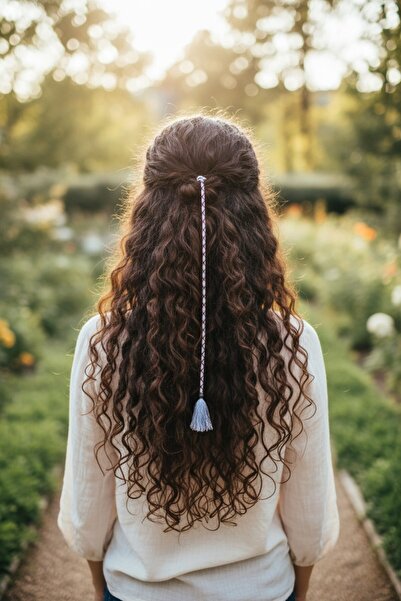 AYS TASARIM El Yapımı Rasta Saç İpi | Bohem Örgü Saç Aksesuarı Saç Tokası Hai...