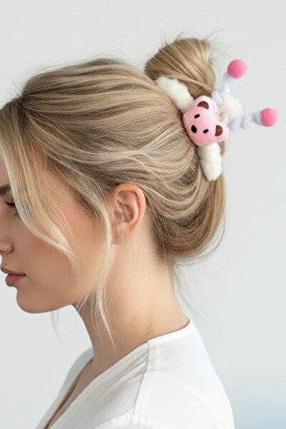 CAŞ DEKORASYON White Color Teddy Bear Plush Latch Buckle